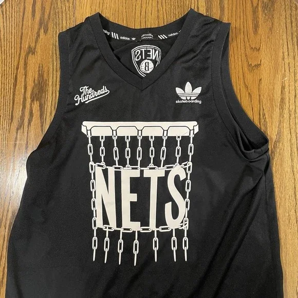 Adidas X The Hundreds NY JERSEY Brooklyn Nets NBA Basketball Size Medium Jersey - Picture 3 of 4